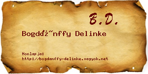 Bogdánffy Delinke névjegykártya